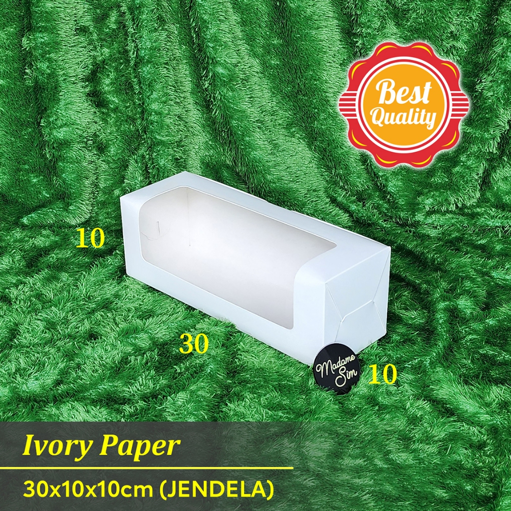 

BOX IVORY - KOTAK BOLU GULUNG - DUS LAPIS LEGIT ROLL 30x10x10 - JENDELA (ISI : 10 PCS)
