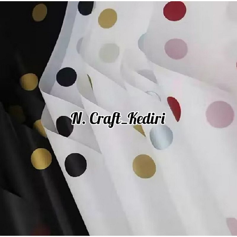 

1 lembar Kertas Bunga Tissue Cotton Premium Motif Polkadot non waterproof