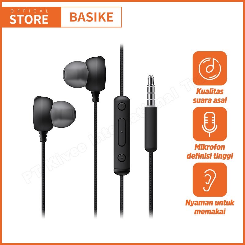 (HOT)BASIKE Headset Gaming Musik HIFI 9D in ear 3.5 mm kompatibel Oppo Vivo Xiaomi Android