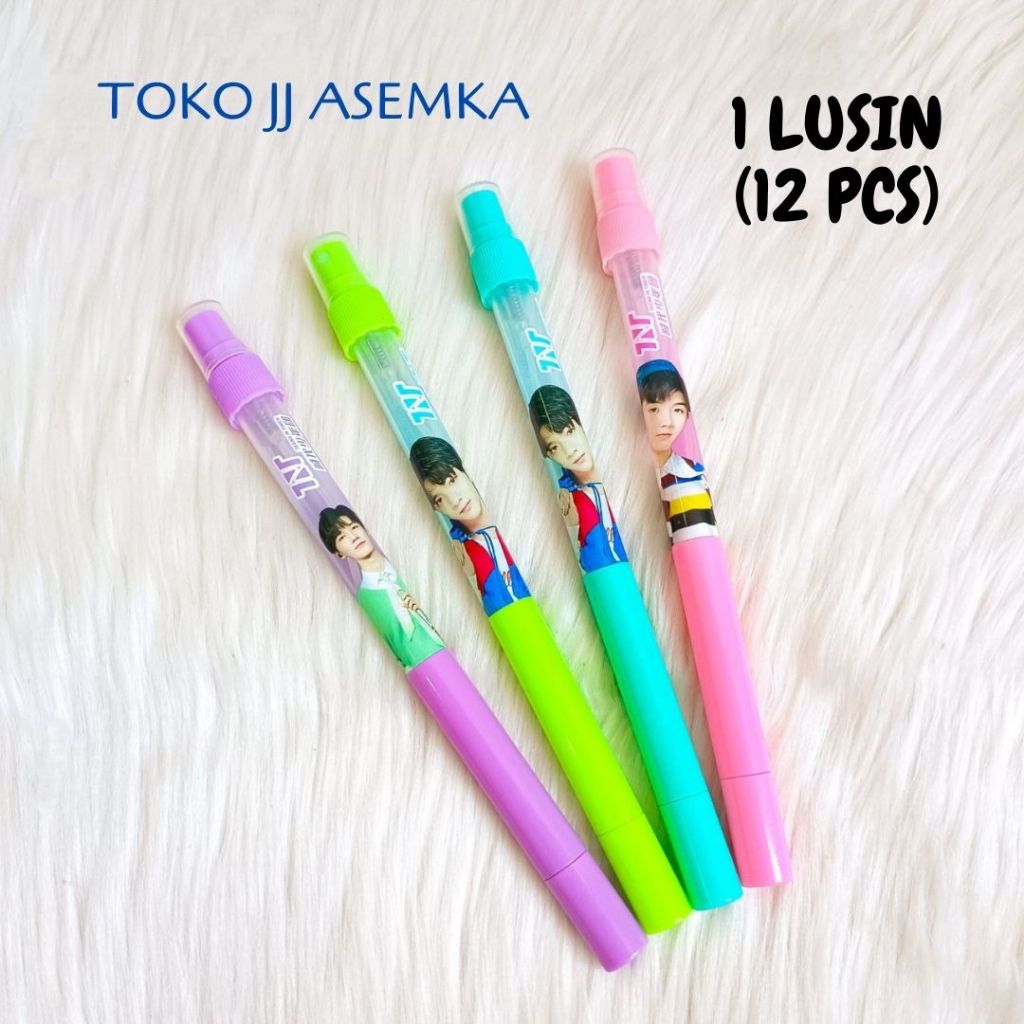 

1 LUSIN (12 PCS) PULPEN MURAH PARFUM COWO BOYBAND KOREA FULLBODY SEMPROTAN BOLPEN PULPEN PEN COD
