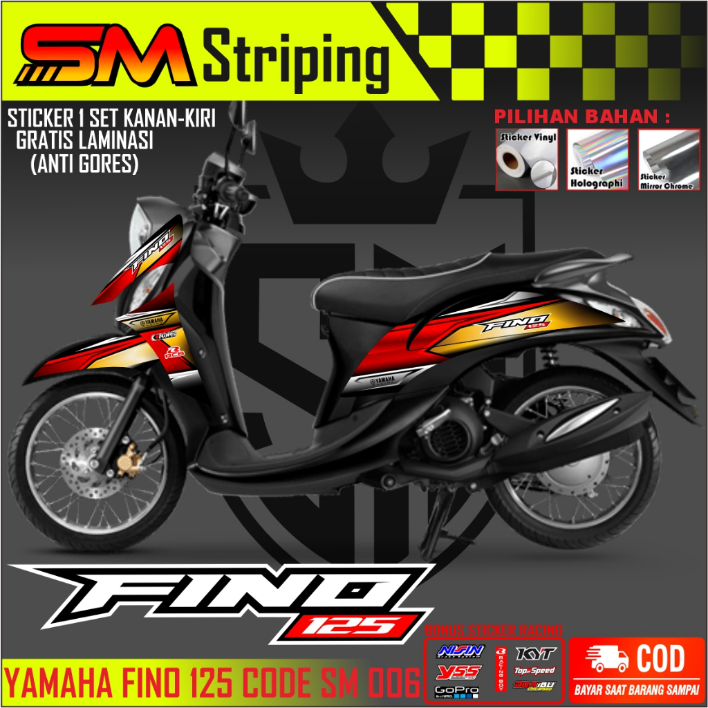iker Striping Motor Fino 125 Grande Sporty 2021 2022 2023 2024