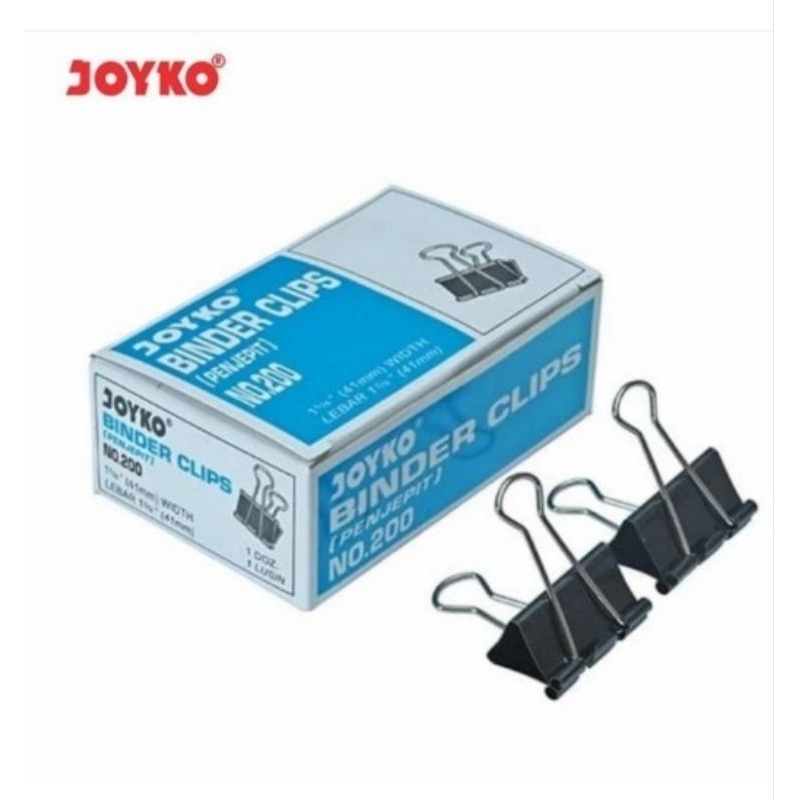 

1 box (12 pcs) Binder Clip Joyko penjepit kertas No. 200