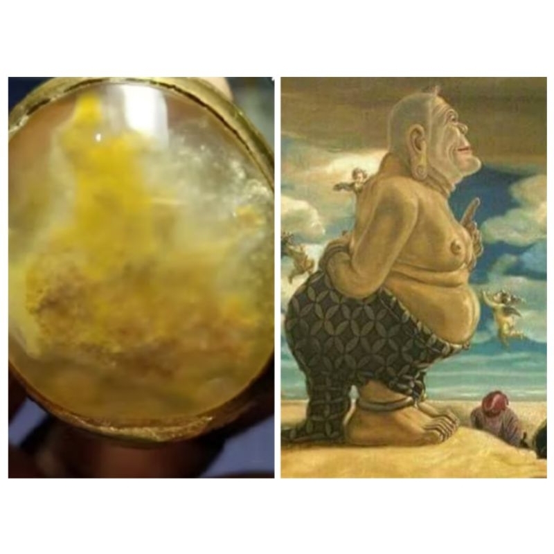 Batu Gambar Motif Semar Natural unik kode 17/396