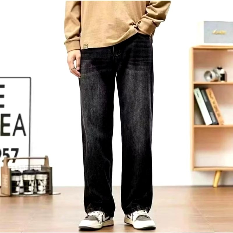 celana panjang jeans washed loose fit pria celana jeans jins panjang standart reguler loose fit pria