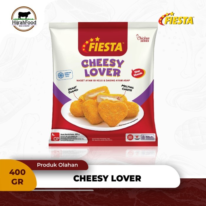 

Fiesta Cheesy Lover Nugget Siap Masak Naget Ayam Isi Keju dan Daging Ayam Asap 400 gram