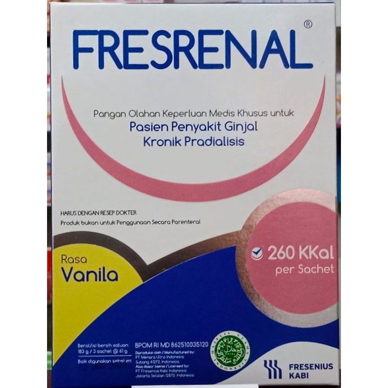 

FRESRENAL ( 1 BOX = 3 SACHET ) - Susu untuk Pasien Penyakit Ginjal Kronik Predialisis