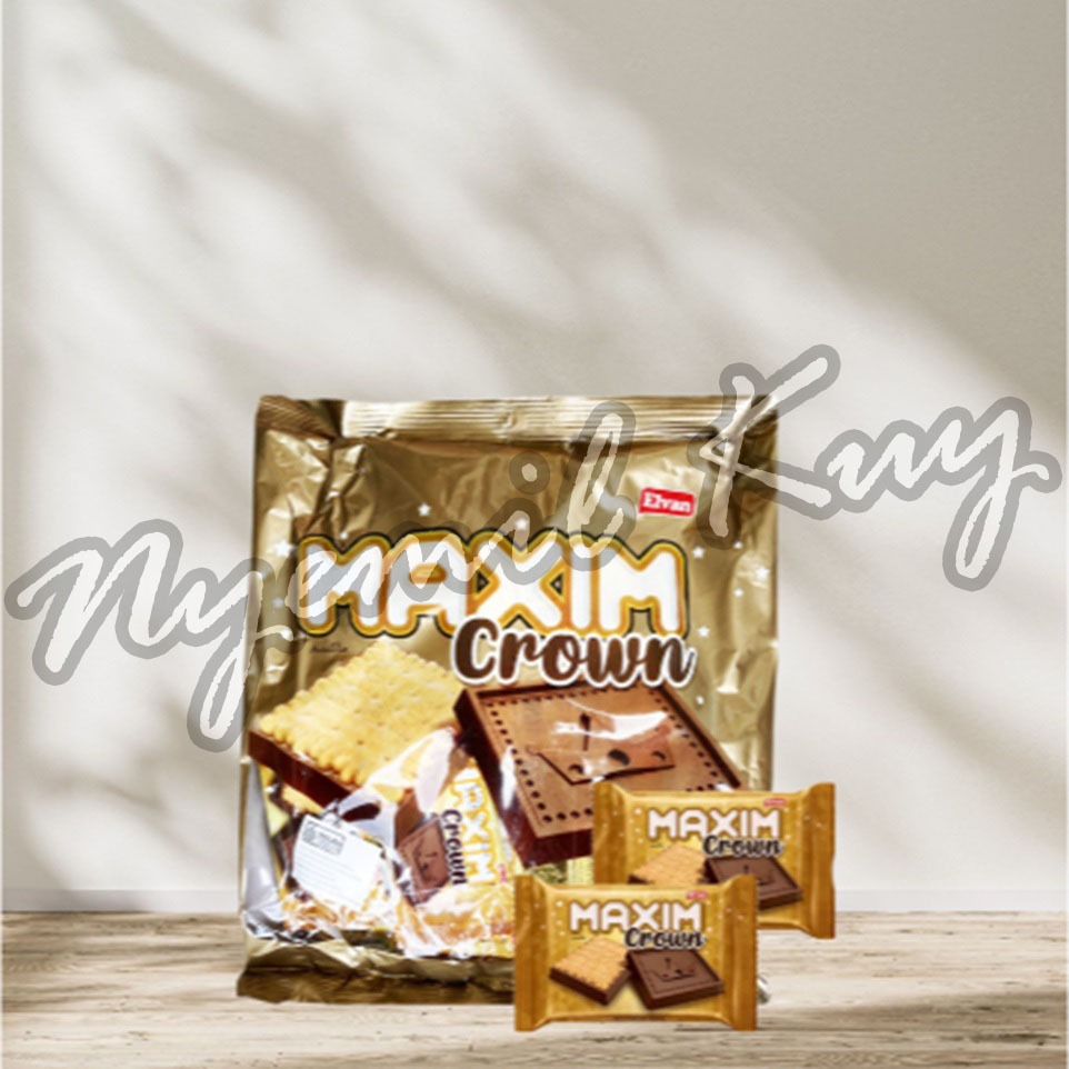 

Elvan Maxin Crown - Chocolate Biscuit Milk - Biskuit Salut Cokelat Compound Susu 275g
