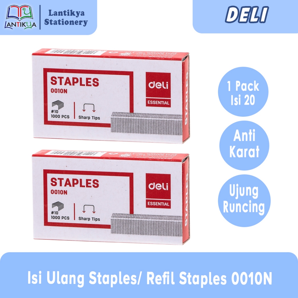 

[1 PACK ] Deli Isi Ulang Refill Staples Anti karat 0010N