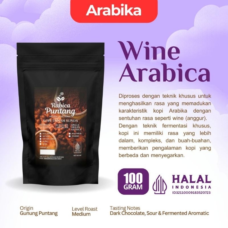 

Kopi Arabika Wine Premium Gunung Puntang - 100g