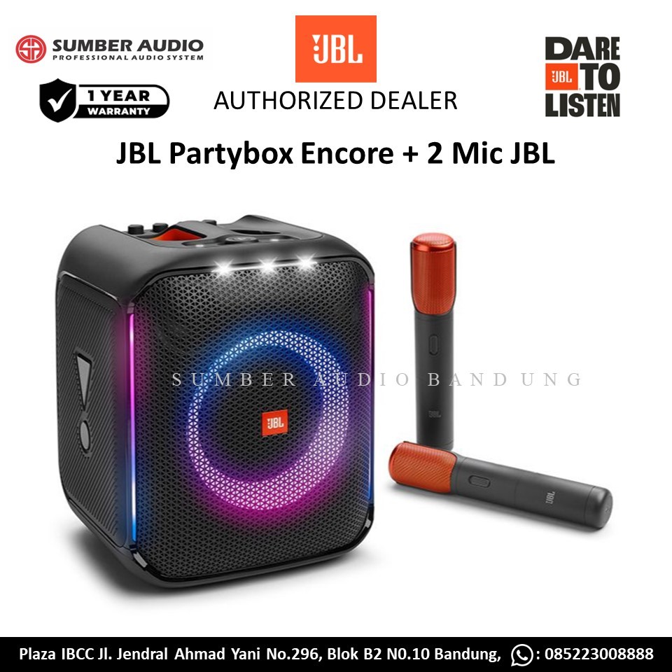 JBL Partybox Encore 2 Microphone Wireless Partybox JBL Speaker Portable Encore + Mic