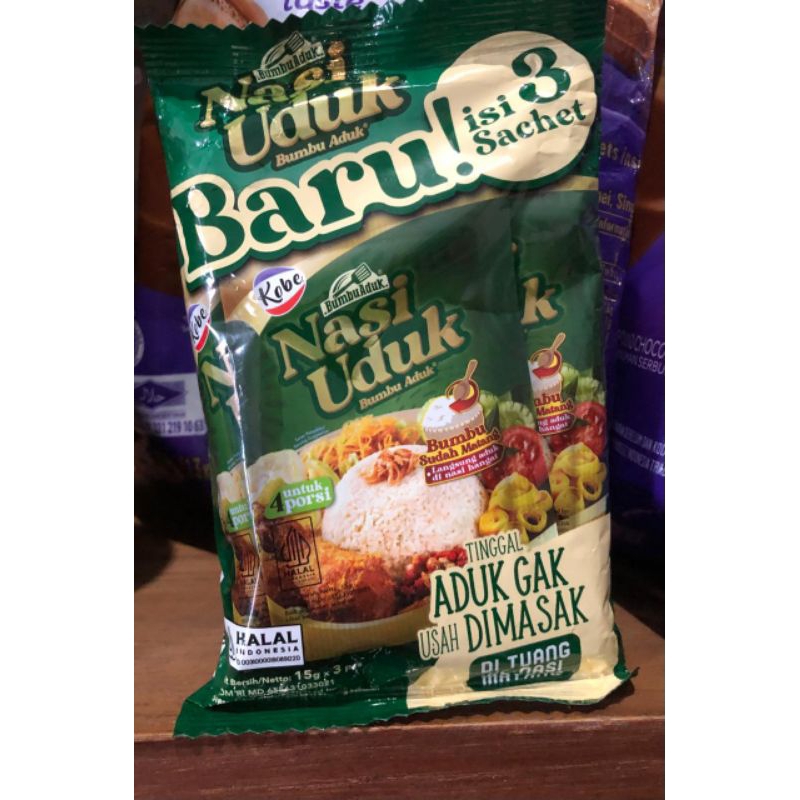 

Kobe bumbu uduk nasi uduk 1pack isi 3bks @15gr