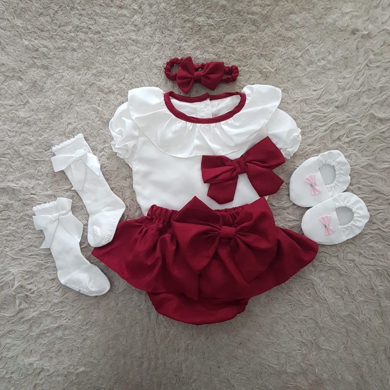 Setelan Bayi Perempuan Baru Lahir 0-7 Bulan Baju Atasan Bawahan Lucu