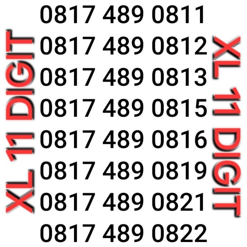 Nomor Cantik XL 11 DIGIT 5G Langka Angka hoki kartu perdana XL BUKAN 10 nomer 12 Angka Paling murah 