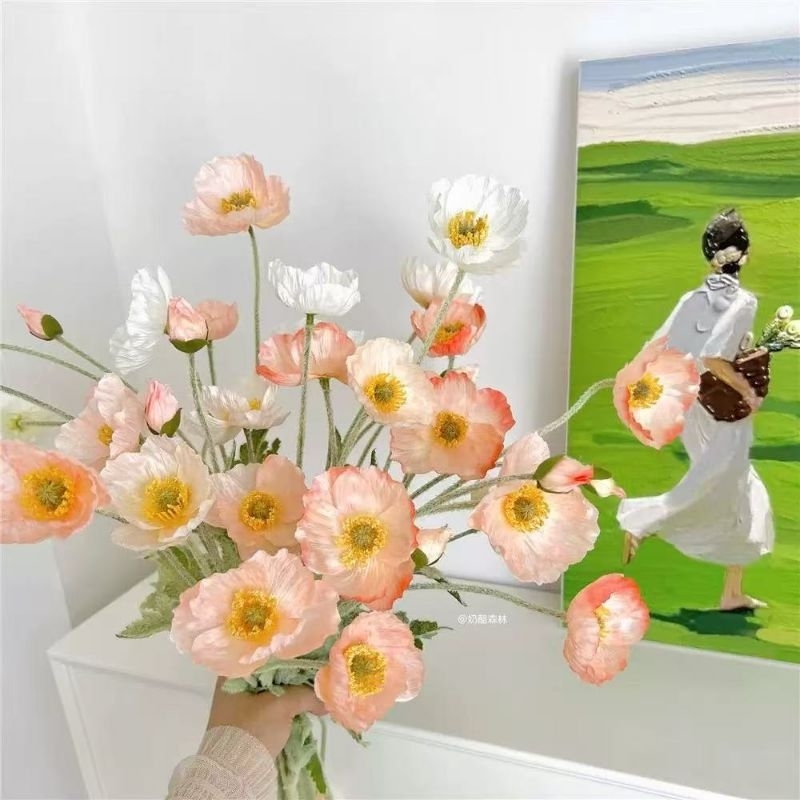 Bunga poppy artificial | Bunga poppy palsu | Bunga Poppy Imitasi
