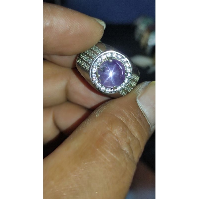 Natural Blue  Star Sapphire Srilanka Ceylon Bukan Ruby Garnet Zamrud Emerald Jade Giok