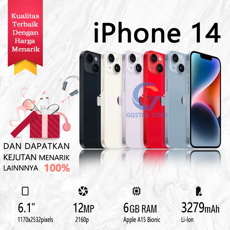 iPhone14 128GB 256GB mulus 99-100% Original Second iphone 15plus 128GB 14plus Pink