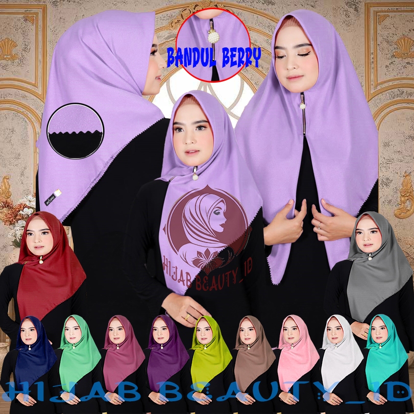 Hijab Lasercut Zipper Bandul Berry Shinar Glamour Ansania - Kerudung Ansania Shinar Glamour Zipper -