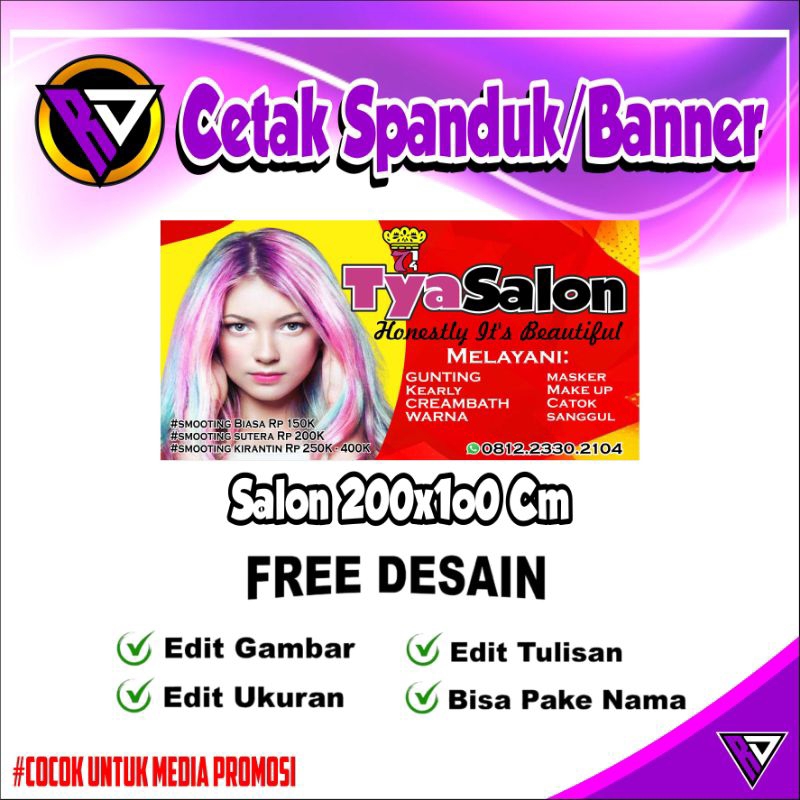 Spanduk Banner Salon Costum Design
