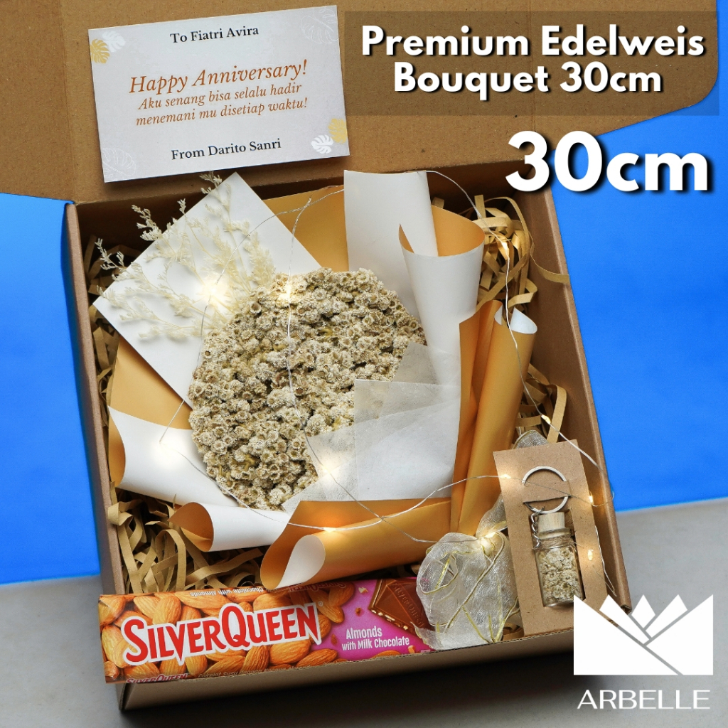 Buket Bunga Edelweis Besar 30cm Hampers Edelweiss Bouquet Big Size Bunga Kering Dried Flower Hadiah 