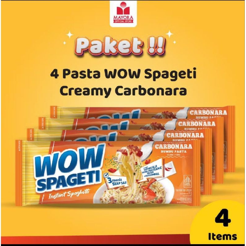 

Paket 4pcs WOW Spagetii Creamy Carbonara | Pasta Instant Wow Spagetii Viral