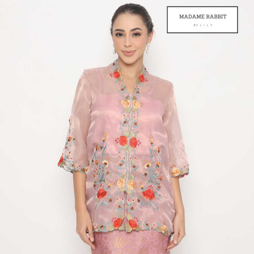 Kebaya Organza Pink Purple Bordir Handmade / Kebaya Modern / Kebaya Wanita / Kebaya Brokat / Model K