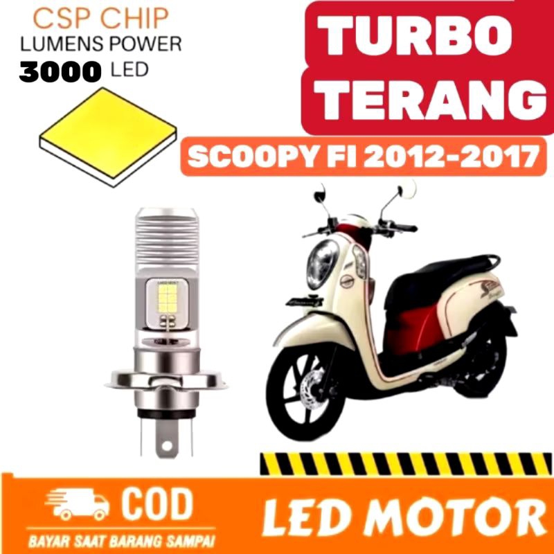 Wii LAMPU DEPAN LED MOTOR SCOOPY FI 2012-2017 ORIGINAL H4