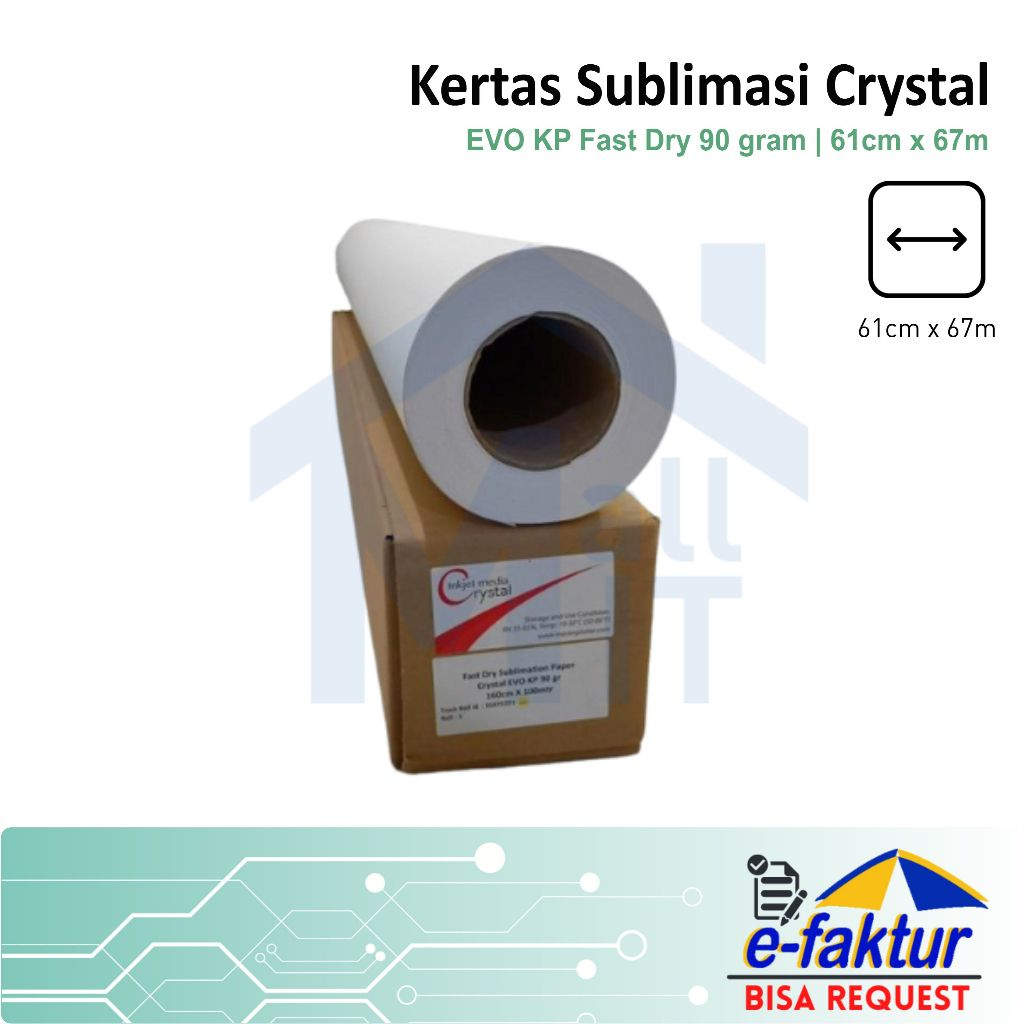 

MALLIT EVO Kertas Sublimasi Sublimation Paper Crystal Evo KP 90 gram 61cm x 67m