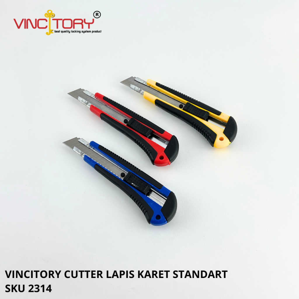 

Pisau Cutter Besar Lapis Karet Premium Cutter Otomatis isi 4pcs Plus Refill 10pcs 2314 2315 2316