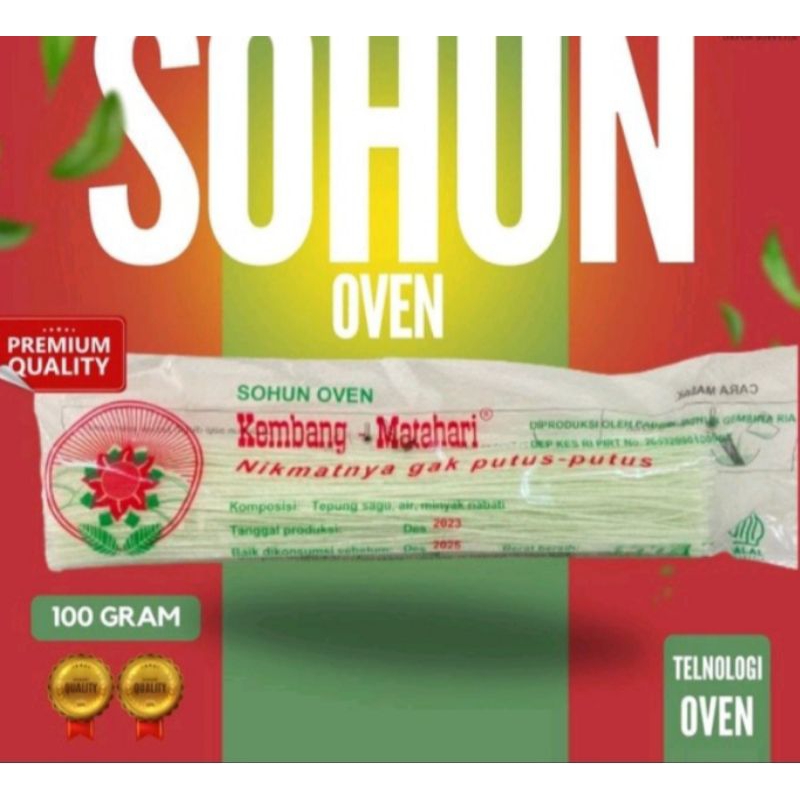 

Sohun oven cap kembang matahari kemasan isi 100gr