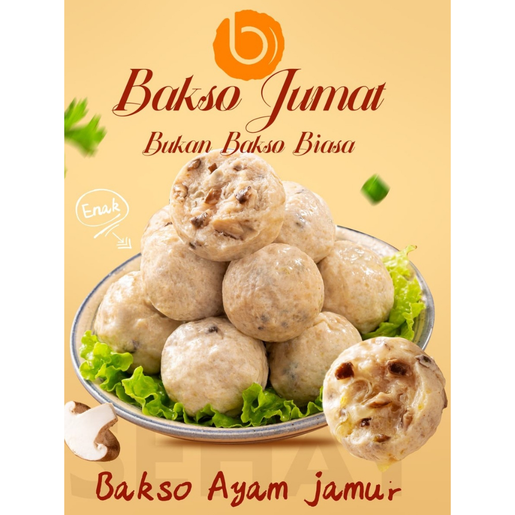 Bakso Ayam Jamur 250g Baso Jumat Ayam Jamur premium tanpa msg tanpa pengawet meatballs