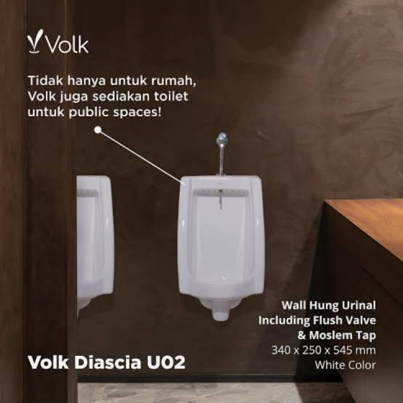 urinoir urinal volk komplit dengan kran muslim tap