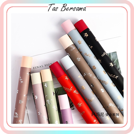 (1 PACK ISI 20 LEMBAR) Kertas Buket Bunga Bi Color Motif Flower Wrapping Paper Cellophane Paper 2 Wa