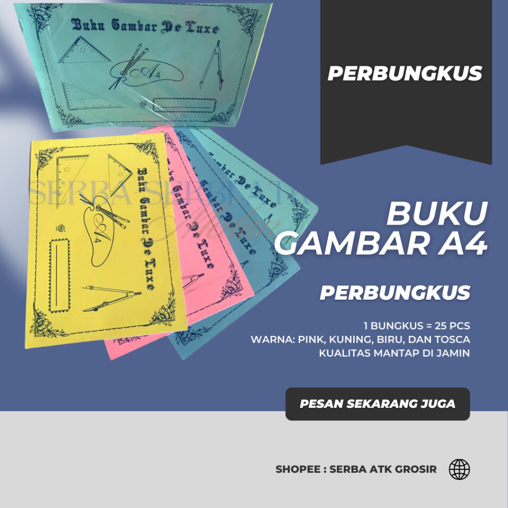 

BUKU GAMBAR DELUXE A4 MURAH (25 pcs)