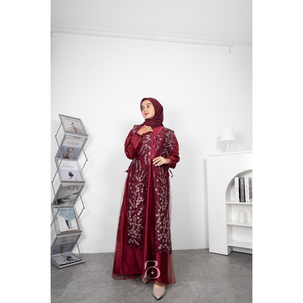 RAYA SERIES JEMMA DRESS BAHAN SATIN ROBERTO MIX TILE POLOS DRESS BUSUI FRIENDLY BAJU KONDANGAN PESTA