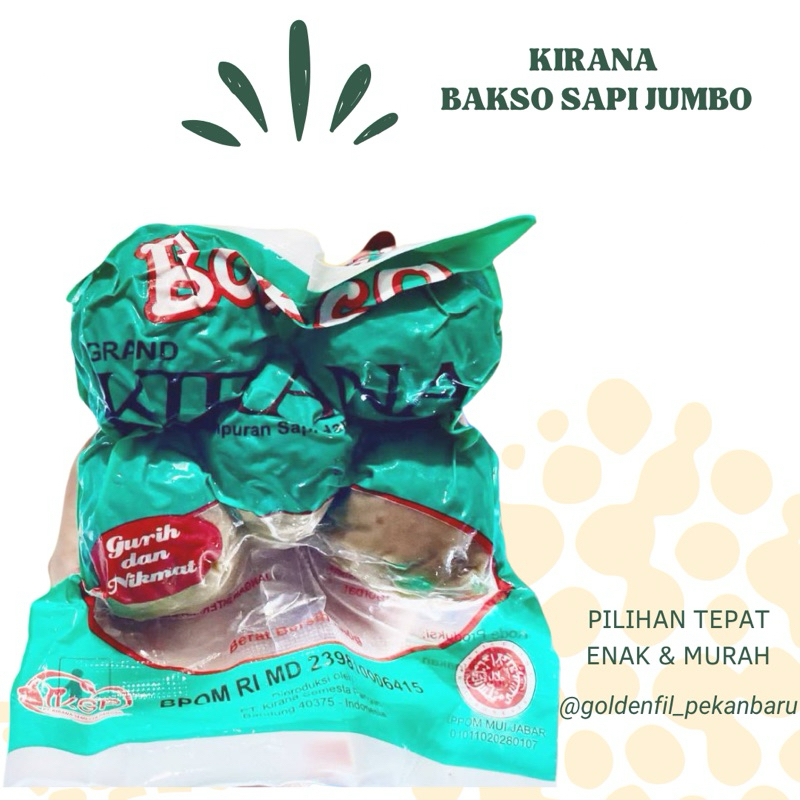 

Kirana bakso sapi jumbo isi 5pc 250g