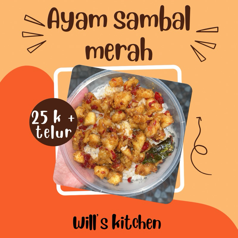 

AYAM SAMBAL MERAH DENGAN TELUR