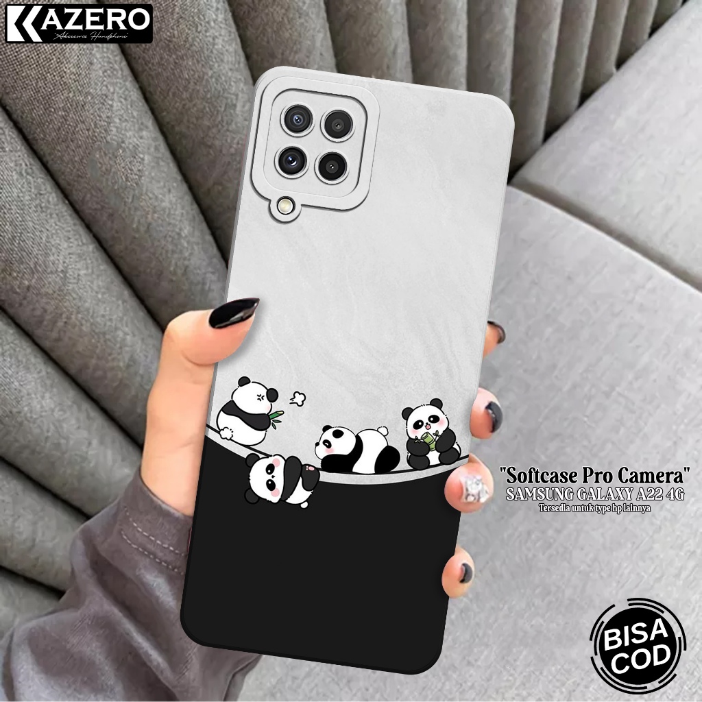 KAZERO - Case Hp Samsung Galaxy A22 4G - Fashion Case Kartun  - Pro Camera - Softcase Sam Galaxy A22