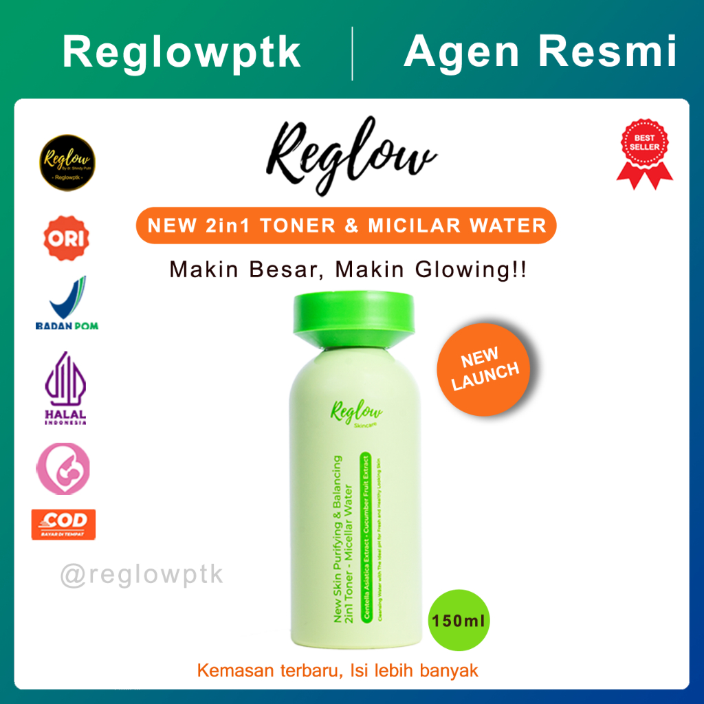 Toner & Micellar Water Reglow Original by dr shindy Pembersih Perawatan Wajah Berjerawat Flek Kusam 