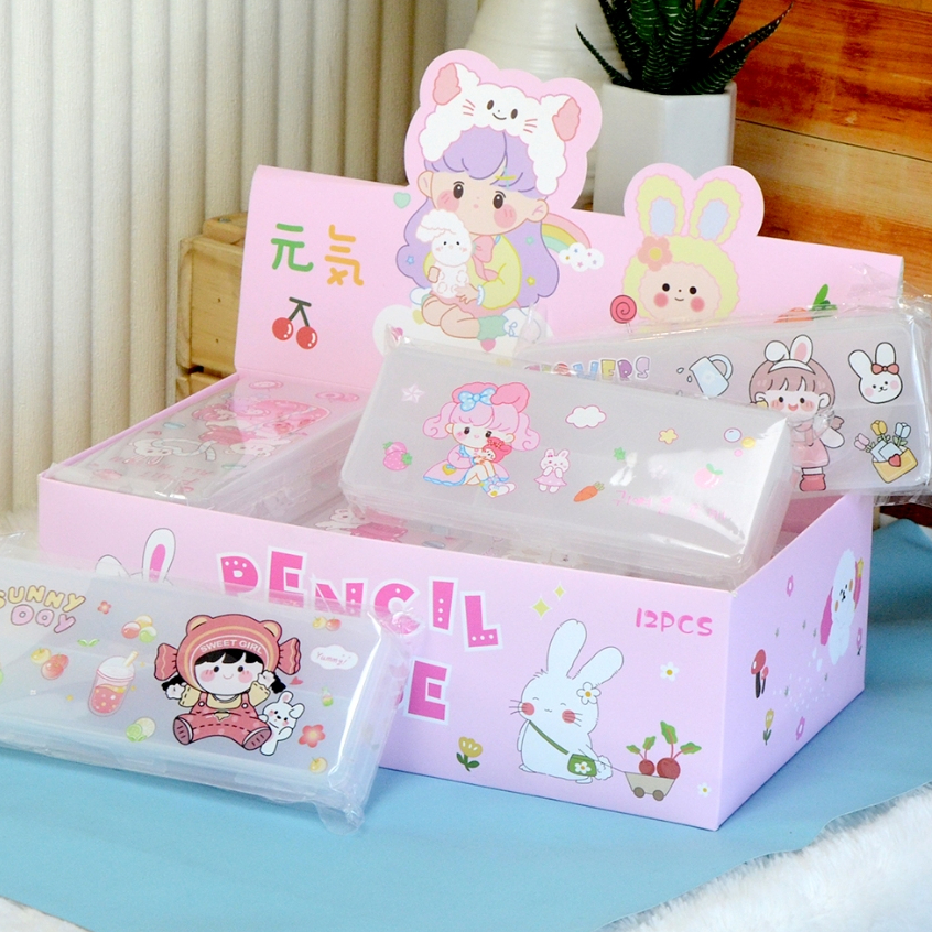 

Plastic Transparent Pencil Box || Kotak Pensil Plastik Transparan Dengan Berbagai Motif