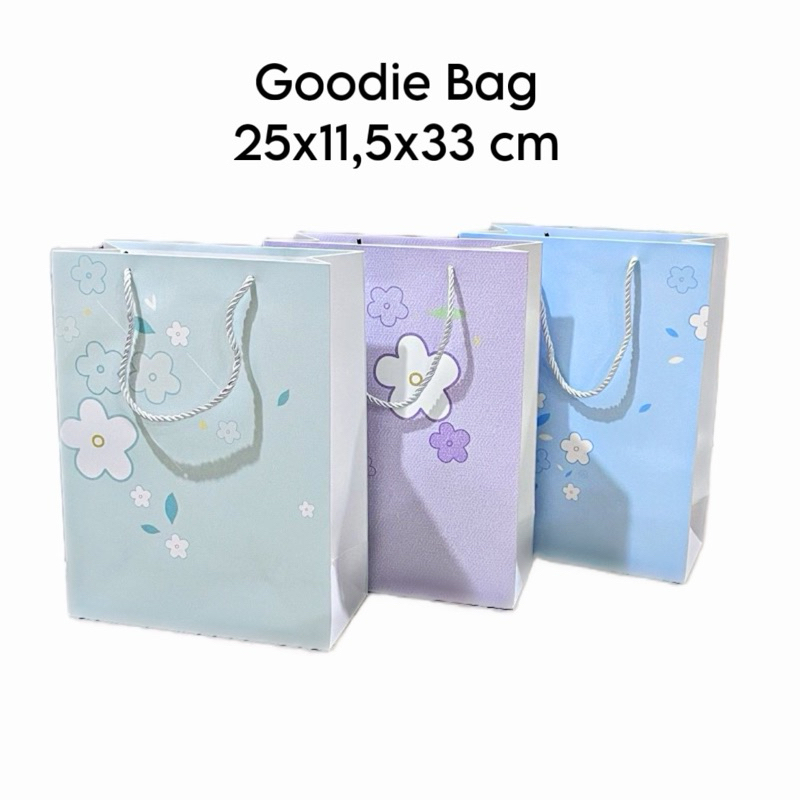 

Paper bag Premium /Tas kertas Pastel ungu biru hijau aesthetic Vertikal Besar uk 33x25x11,5 cm