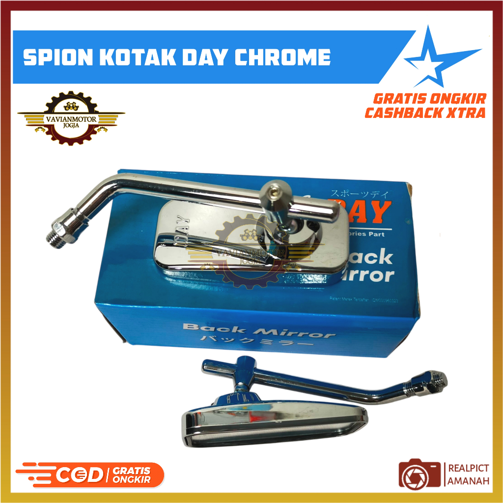 SPION KOTAK DAY DRAT 14 ORI SPION KOTAK MODEL DAYTONA CROM CHROME HONDA YAMAHA PNP CB GL RETRO CLASS