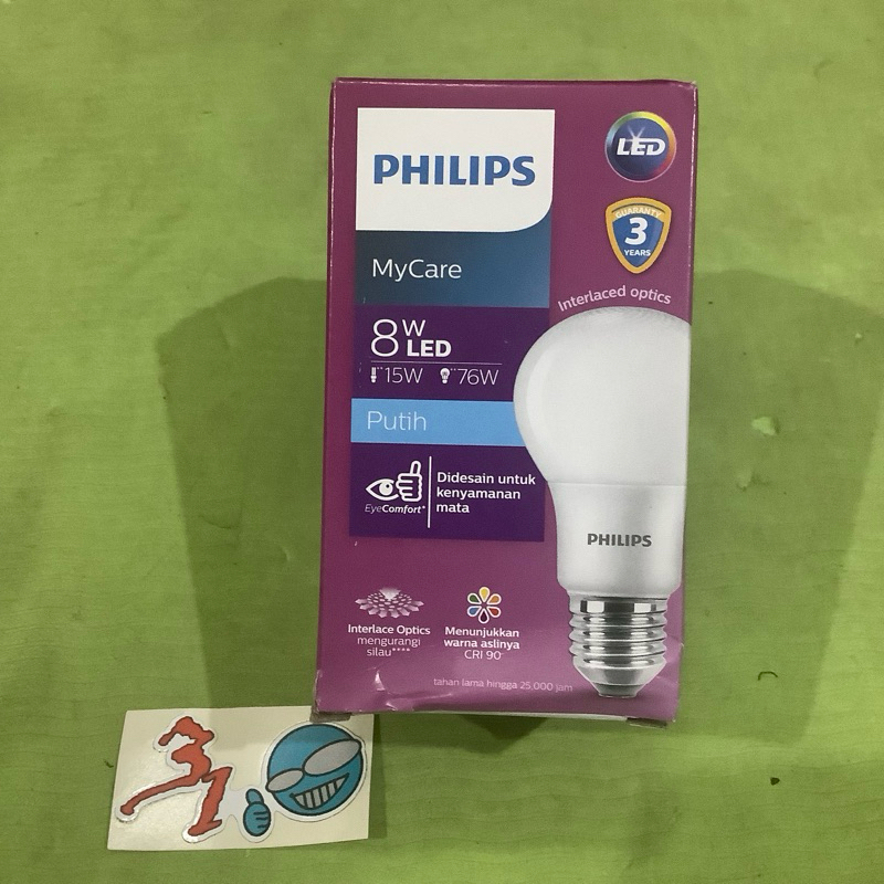 Lampu led Philips LED MyCare 8 Watt PUTIH Bohlam LED 8W 8Watt