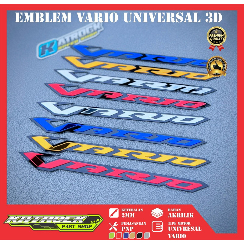EMBLEM VARIO AKRILIK TIMBUL MIROR LOGO VARIO STIKER TIMBUL 3 D MOTOR VARIO 150 125 MOTOR  TIMBUL