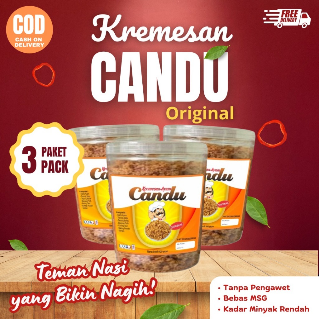 

Kremesan Ayam Candu 3 Pack / Kremesan Ayam Enak / Kremesan Non MSG dan Pengawet / Kremesan Murah