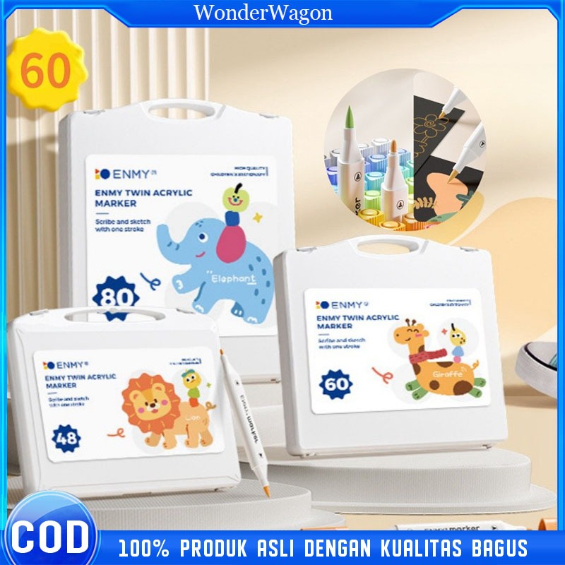 

COD Set 24/36/60 Warna Twin Acrylic Marker Yang DIY Painting Spidol Pastel Pulpen Highlight Drawing Warna spidol warna warni