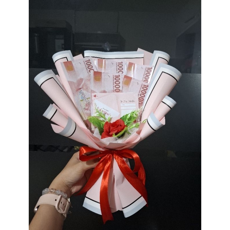 Buket Uang | Kerangka Buket Uang Mini Size | Money Bouquet Medan | Buket 5 Lembar | Buket Bunga