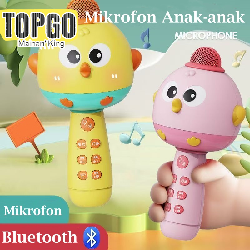Multifungsi Mikrofon Anak Bluetooth Wireless Speaker Mainan Mikrofon Kartun Nyanyi Anak Perempuan