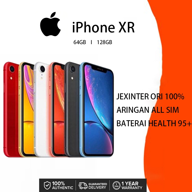 100% asli iphone XR 128GB/64GB GSM LTE 4G SECOND 100% Original Fullset MULUS SECOND LIKE NEW