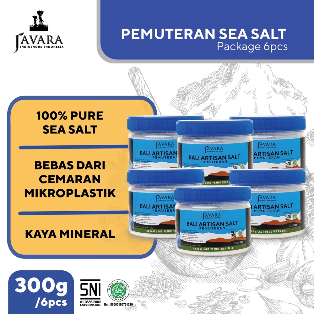 

Javara Pemuteran Sea Salt Garam Laut Alami 300g - Kemasan 1 Karton