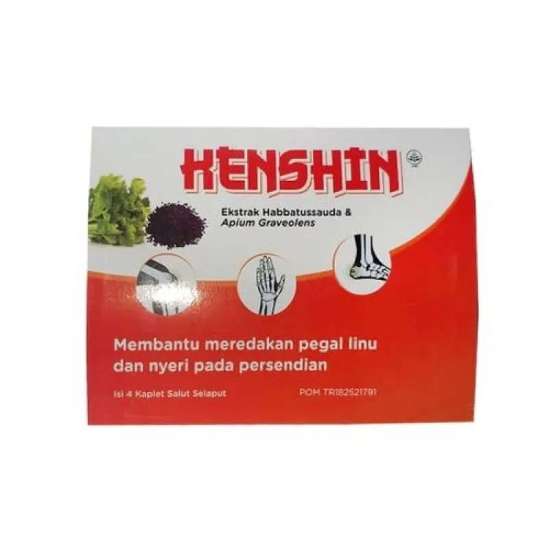 Kenshin Strip isi 4 Tablet - Obat Pegal Linu dan Nyeri Persendian [Tembalang]